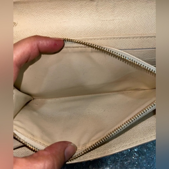 Louis Vuitton Damier Azur Coated Canvas Leather Sarah Long Wallet - Picture 5 of 13